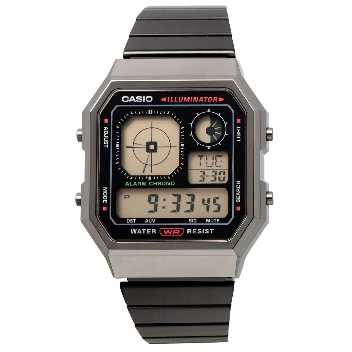 Casio Vintage A130WEGG-1ADF Unisex Black Ion-Plated Digital Stainless Steel Watch