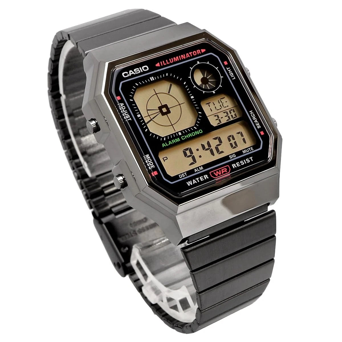 Casio Vintage A130WEGG-1ADF Unisex Black Ion-Plated Digital Stainless Steel Watch