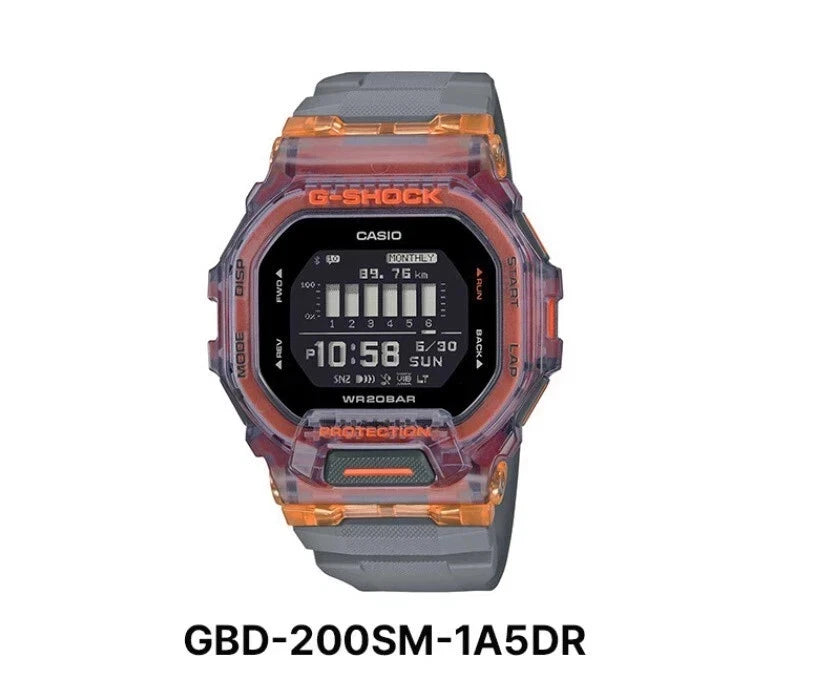Casio G-SHOCK GBD-200SM-1A5DR G-SQUAD Fitness Smart Watch | Bluetooth | Step Tracker | 200M Water Resistant