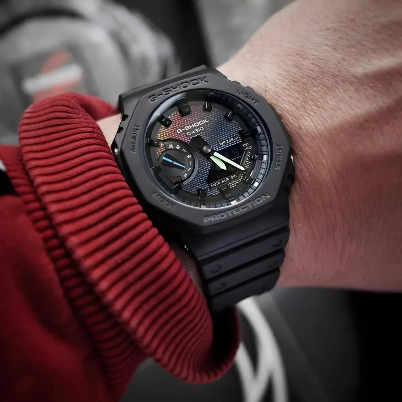 G-SHOCK GA-2100RW-1ADR Rainbow Brick Wall Watch