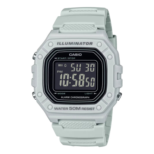 Casio W-218H-8B Men's Digital Sports Watch Grey Resin Strap