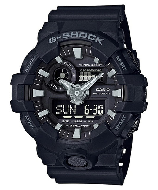 Casio G-SHOCK GA-700-1BDR Analog-Digital Black Watch | Super Illuminator | 200M Water Resistant