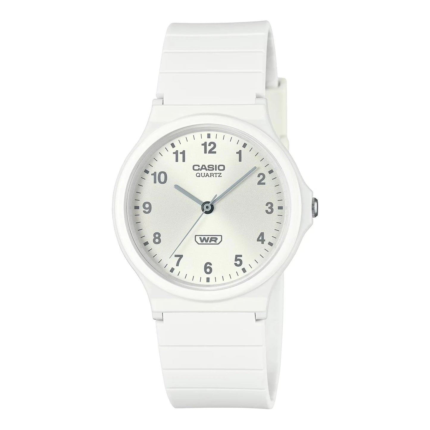 Casio MQ-24B-7B Unisex Classic Analog Watch White Dial Black Resin Strap
