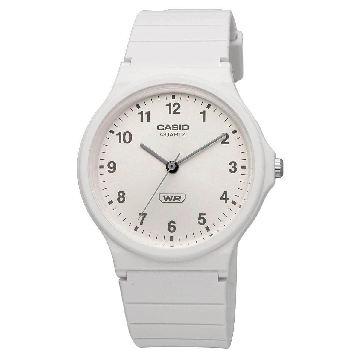 Casio MQ-24B-7B Unisex Classic Analog Watch White Dial Black Resin Strap