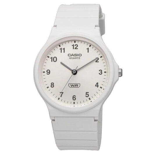 Casio MQ-24B-7B Unisex Classic Analog Watch White Dial Black Resin Strap