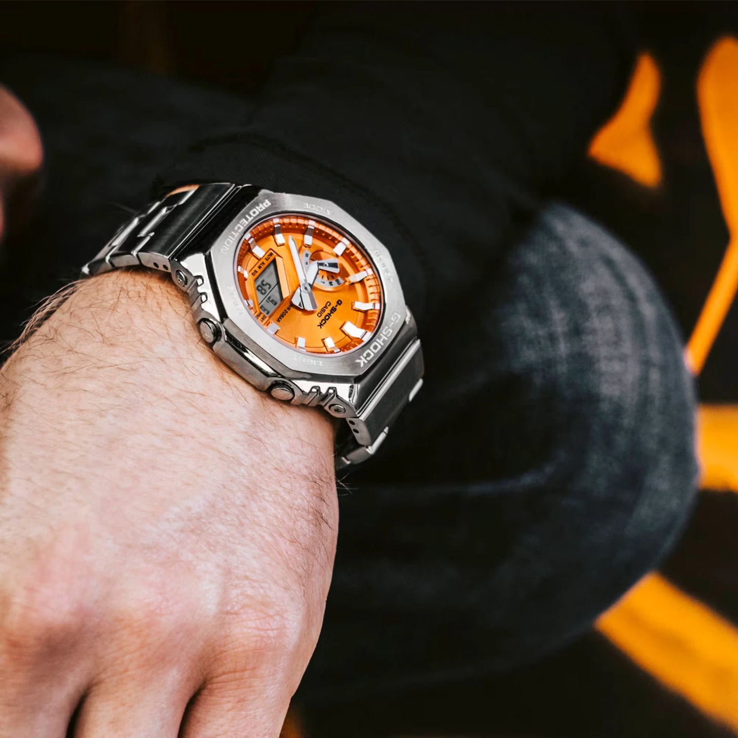 G-SHOCK GM-2110D-4ADR G-STEEL Orange Dial Watch