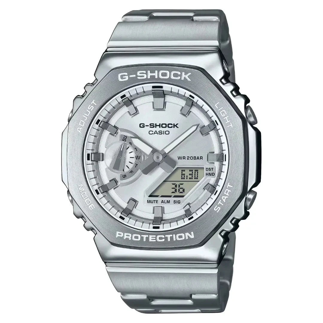 G-SHOCK GM-2110D-7ADR G-STEEL Silver Dial Watch