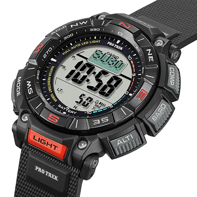 Casio PRO TREK PRG‑340‑1 Tough Solar Triple Sensor Black Watch