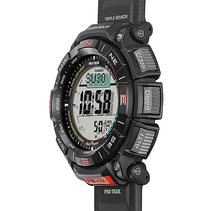 Casio PRO TREK PRG‑340‑1 Tough Solar Triple Sensor Black Watch