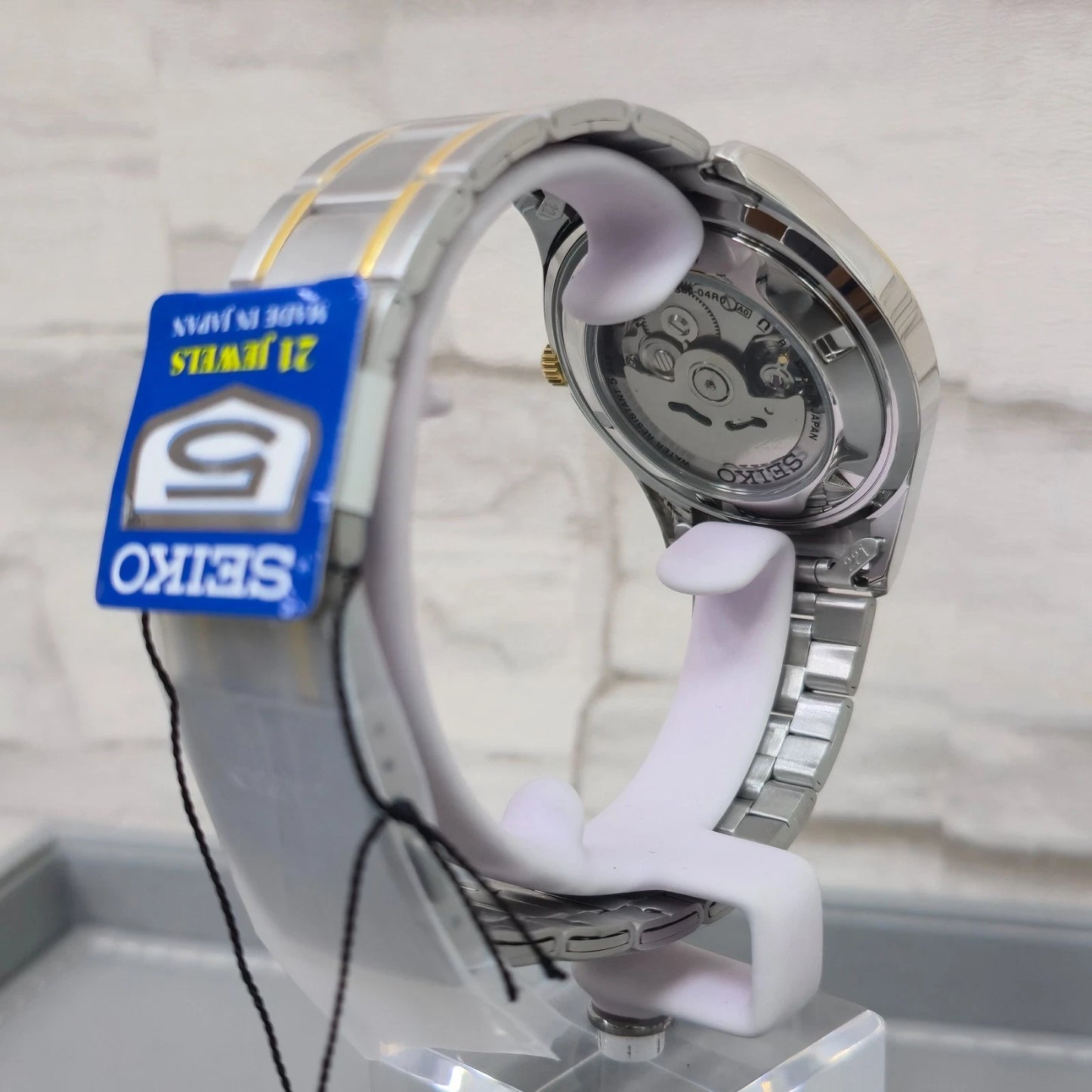 Seiko 5 SNKP22J1 Automatic Men's Watch | White Arabic Dial | Two-Tone Stainless Steel | Japan Made