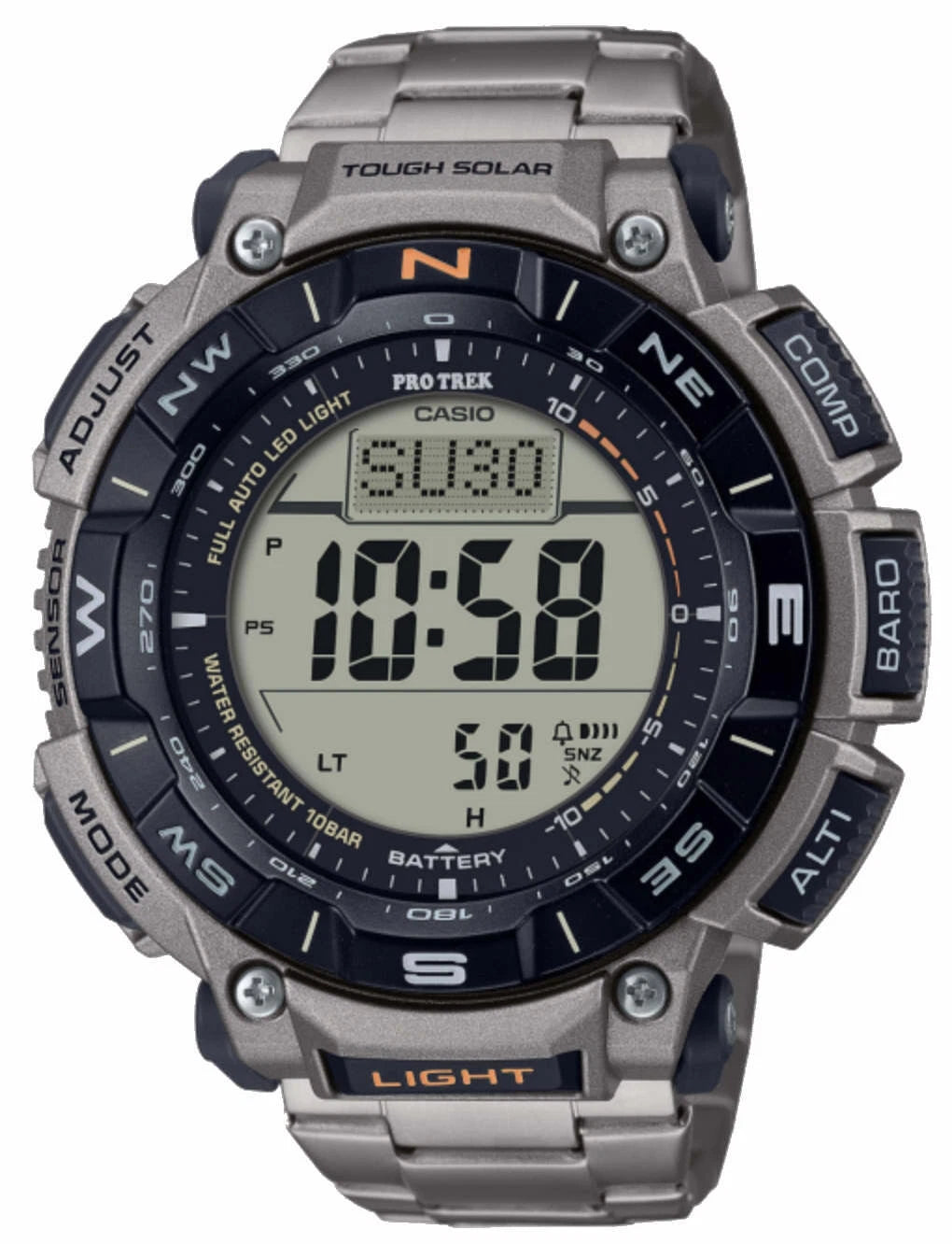 Casio PRO TREK PRG-340T-7DR Tough Solar Titanium Watch
