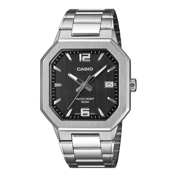 Casio MTP-B195D-1AV Men's Analog Stainless Steel Watch – Black Dial