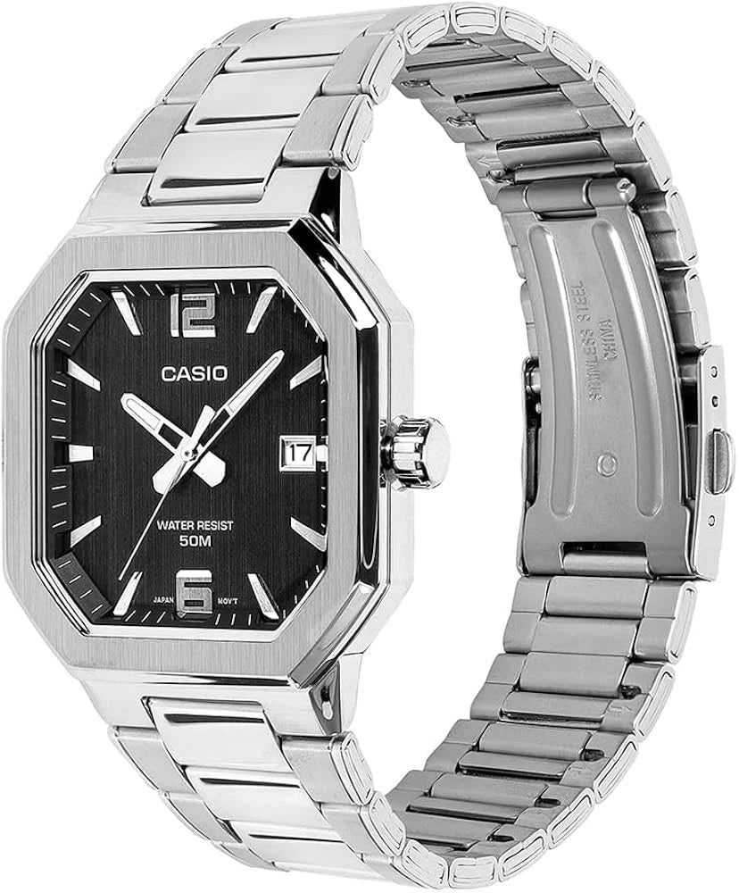 Casio MTP-B195D-1AV Men's Analog Stainless Steel Watch – Black Dial