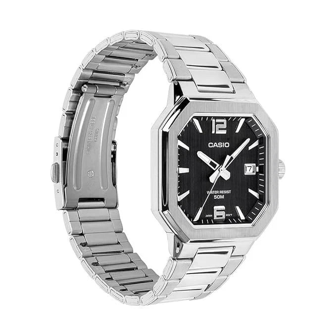 Casio MTP-B195D-1AV Men's Analog Stainless Steel Watch – Black Dial