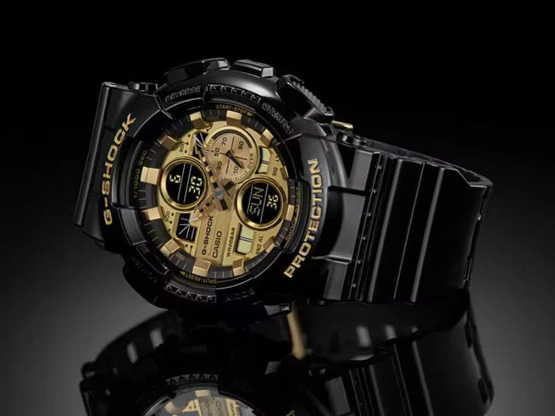 Casio G-SHOCK GA-140GB-1A1 Black Gold Analog-Digital Watch | 200M Water Resistant | Shock Resistant