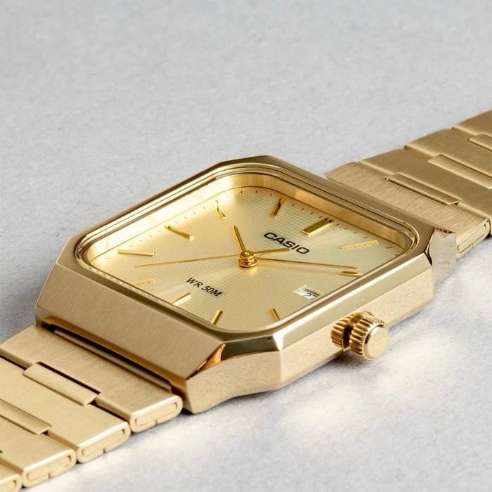 Casio MTP-B185G-9AV Gold Rectangular Watch