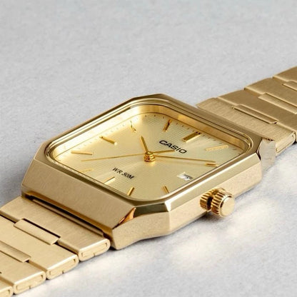 Casio MTP-B185G-9AV Gold Rectangular Watch