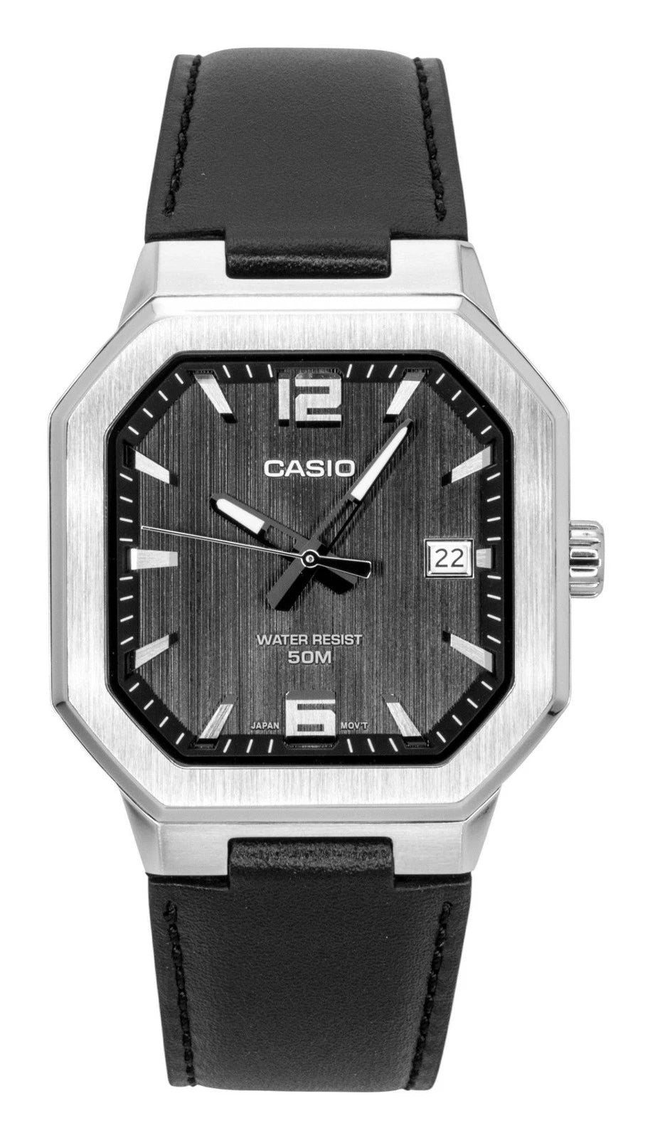 Casio MTP-B195L-1AV Men's Analog Watch – Black Dial Genuine Leather Strap