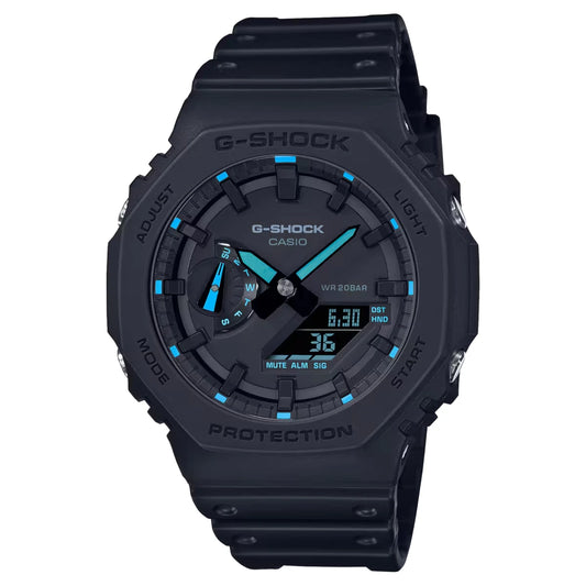 Casio G-SHOCK GA-2100-1A2 Black & Blue Carbon Core Watch