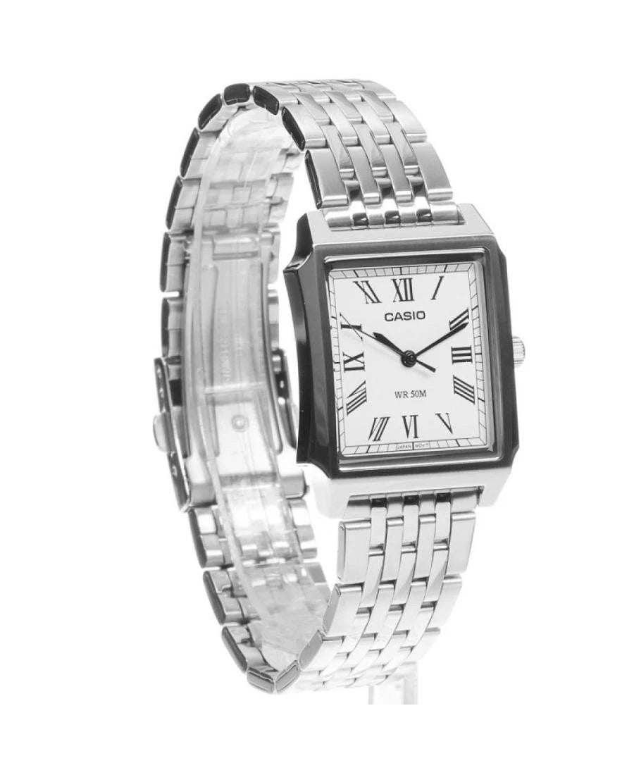 Casio MTP-B190D-7B Men's Analog Watch – Silver Stainless Steel Bracelet with White Dial