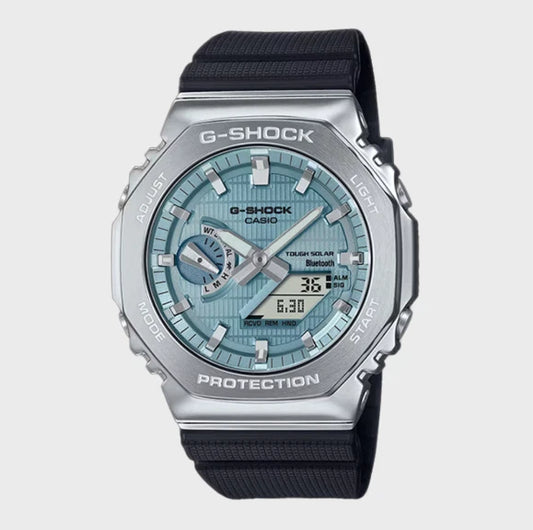 Casio G-SHOCK GBM-2100A-1A2 G-STEEL Metal Covered CasiOak Bluetooth Solar Watch | Blue Dial | 200M WR