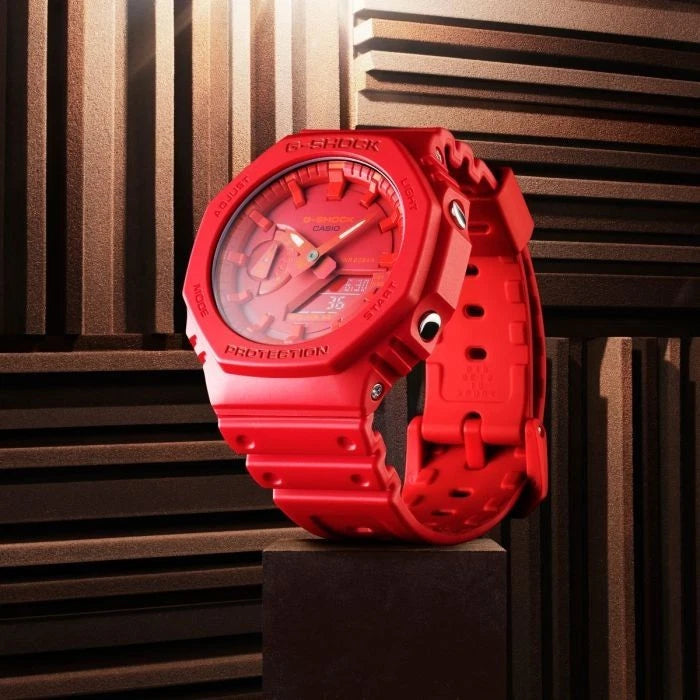 Casio G-SHOCK GA-2100-4A Red Carbon Core Analog-Digital Watch