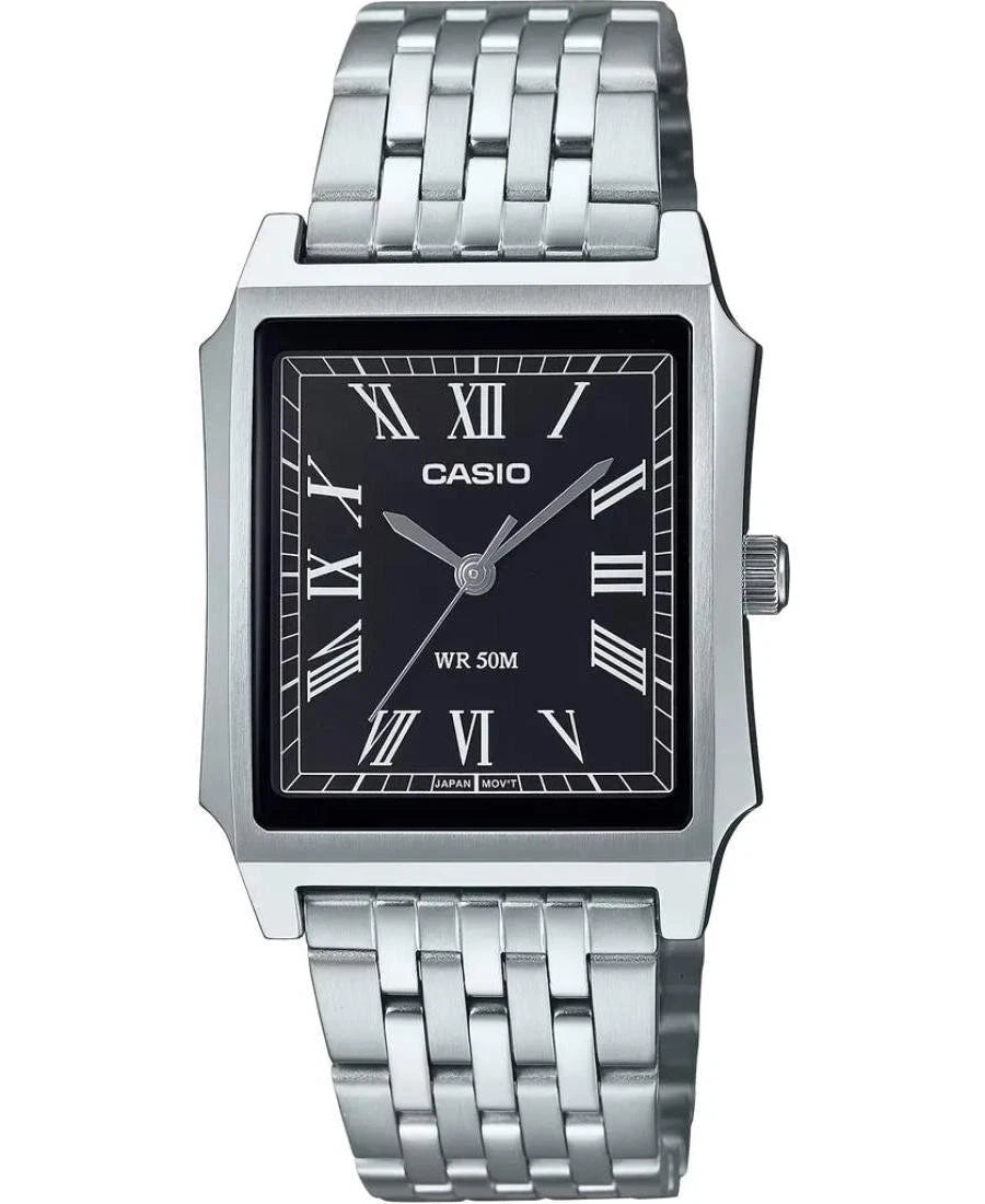 Casio MTP-B190D-1B Men's Analog Watch – Black Dial Stainless Steel Bracelet