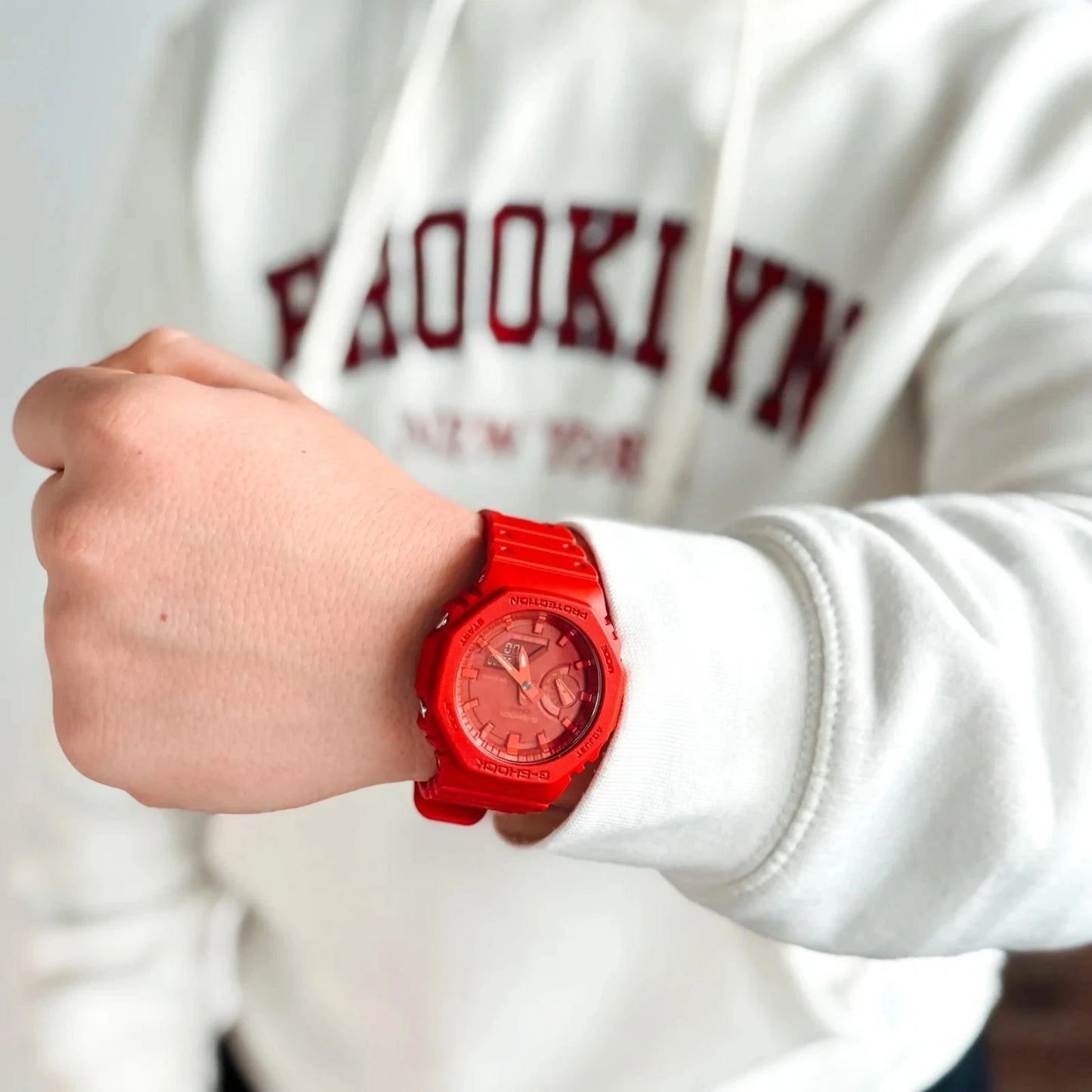 Casio G-SHOCK GA-2100-4A Red Carbon Core Analog-Digital Watch
