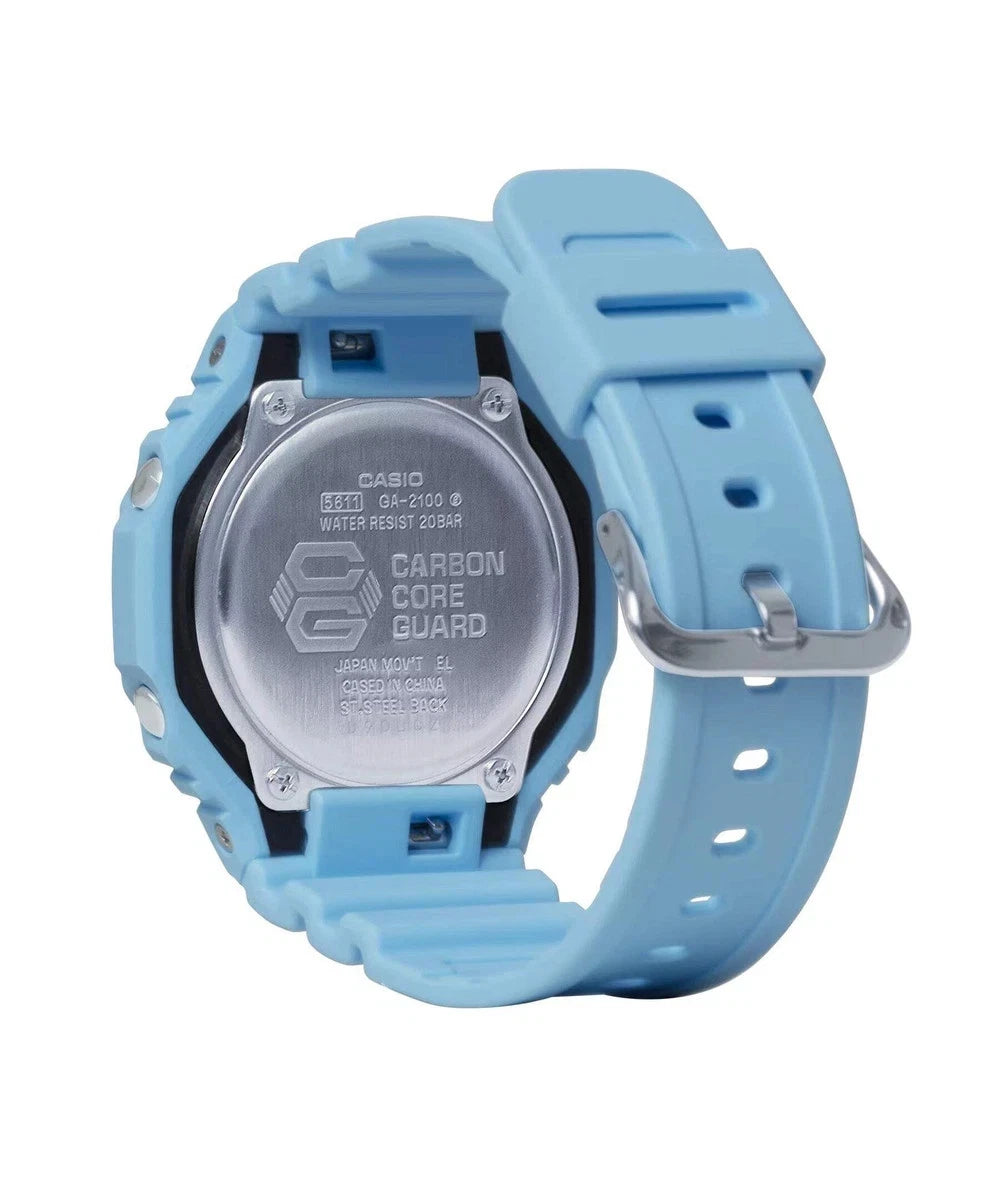 Casio G-SHOCK GA-2100-2A2 Men's Carbon Core Guard Blue Analog-Digital Watch