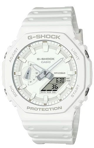 Casio G-SHOCK GA-2100-7A7 Men's White Carbon Core Guard Analog-Digital Watch