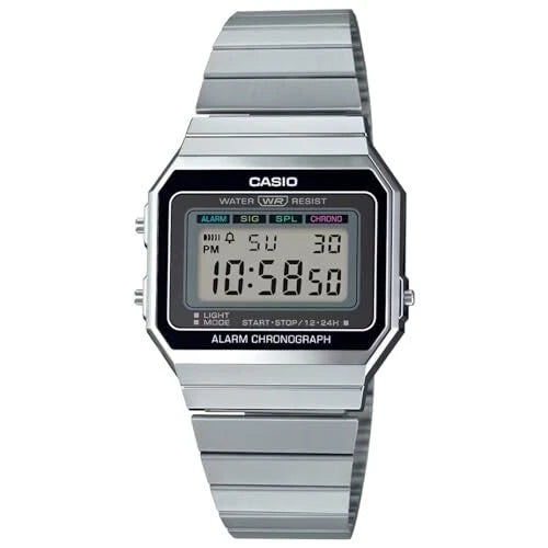 Casio Vintage A700W-1ADF Super Slim Digital Watch – Black Stainless Steel