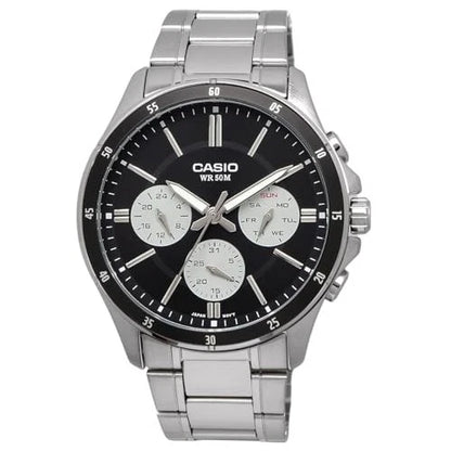 Casio MTP-1374D-1A3VDF Men’s Black Dial Steel Watch.