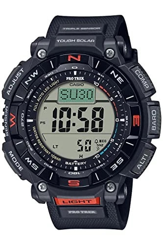 Casio PRO TREK PRG‑340‑1 Tough Solar Triple Sensor Black Watch