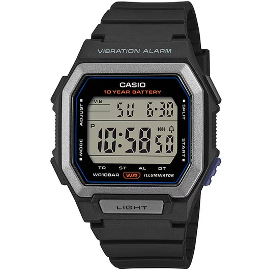 Casio W-738H-1AJF Digital Watch | 10-Year Battery | Vibration Alarm | 100M Water Resistant | Japan Model